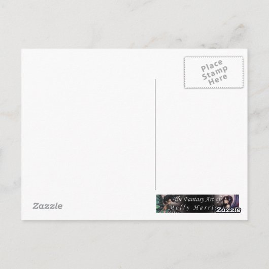 Carte Postale Automne Chouette gothique Imaginaire Fée et Chouet (Dos)