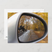 CARTE POSTALE AUTOMNE/CHUTE DANS LA VOITURE DE SPORT DE MIROIR (Devant / Derrière)
