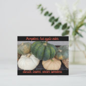 Carte postale Automne citrouille (Debout devant)