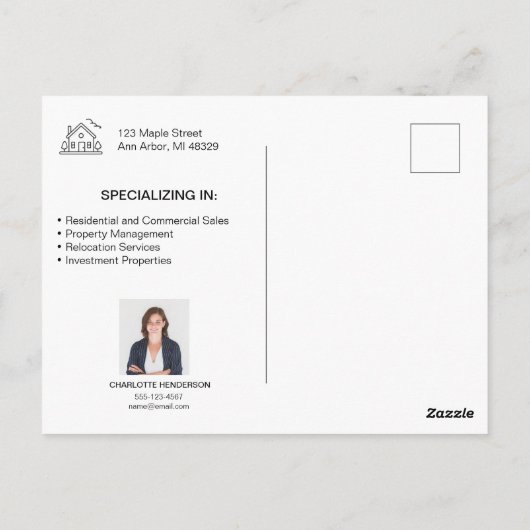 Carte Postale Automne Client Immobilier Marketing Automne (Dos)