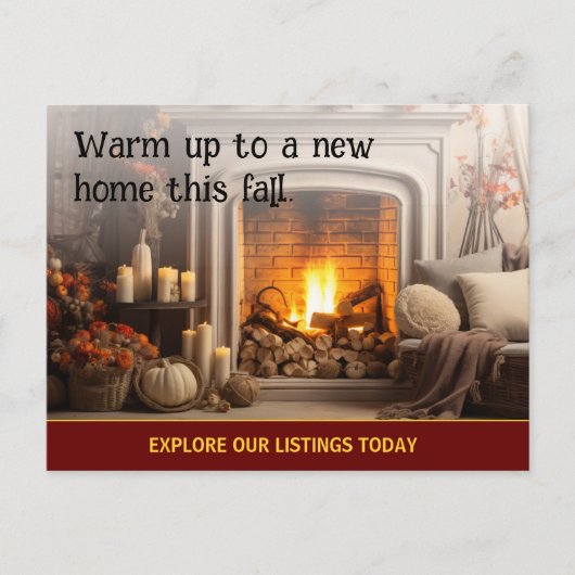 Carte Postale Automne Client Immobilier Marketing Automne (Devant)