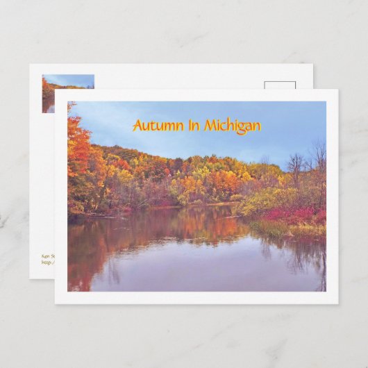 Carte Postale Automne dans le Michigan (Devant / Derrière)