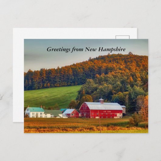 Carte Postale Automne dans le New Hampshire Salutations (Devant / Derrière)