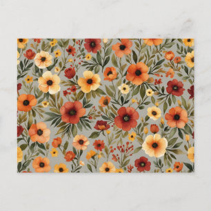 Carte Postale Automne Elégance Aquarelle Florale en automne chau