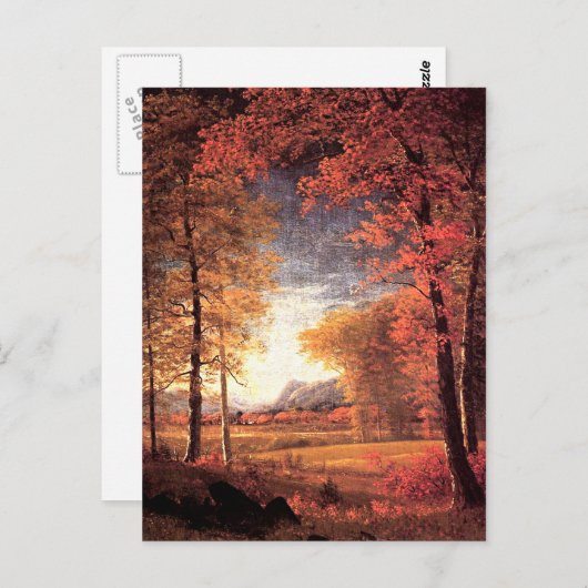 Carte Postale Automne en Amérique, comté d'Oneida, New York (Devant / Derrière)