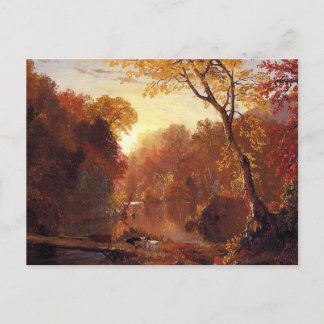 Carte Postale Automne en Amérique du Nord, église Frederic Edwin