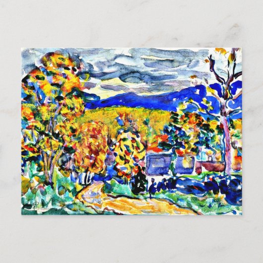 Carte Postale Automne en Nouvelle-Angleterre, peinture d'art (Devant)
