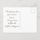 Carte Postale Automne et Thanksgiving Motif de typographie (Dos)