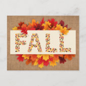 Carte Postale Automne Ferme Colorée Feuilles d'automne sur Burla (Devant)