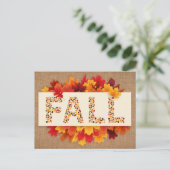 Carte Postale Automne Ferme Colorée Feuilles d'automne sur Burla (Debout devant)