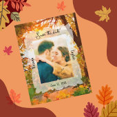 Carte Postale Automne Feuilles Mariage Photo Enregistrer la date