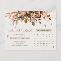 Automne Feuilles Rustique Pays Enregistrer la date