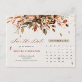 Carte Postale Automne Feuilles Rustique Pays Enregistrer la date (Devant)