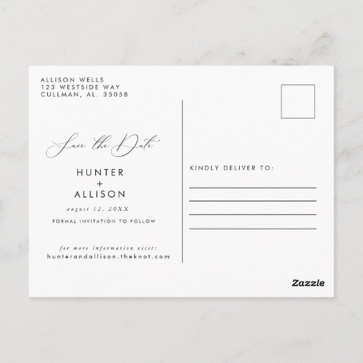 Carte Postale Automne Floral Enregistrer la date (Dos)