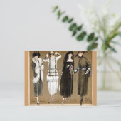 Carte Postale Automne Haute Couture 1920 illustration (Debout devant)