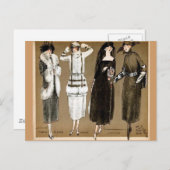 Carte Postale Automne Haute Couture 1920 illustration (Devant / Derrière)