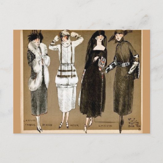 Carte Postale Automne Haute Couture 1920 illustration (Devant)