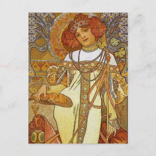 Carte Postale "Automne" par Alphonse [Alfons] Mucha (Devant)