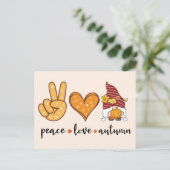 Carte postale Automne Peace Love (Debout devant)