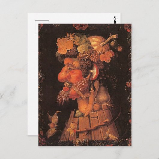 Carte Postale Automne, Peinture Allégorique, (Devant / Derrière)