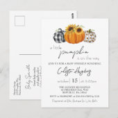 Carte Postale Automne Petit Citrouille Tournesol Bébé Sprinkle (Devant / Derrière)