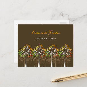 Carte Postale Automne Points Arbres Photo moderne Amour & Merci