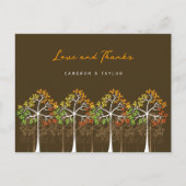 Carte Postale Automne Points Arbres Photo moderne Amour & Merci (Devant)