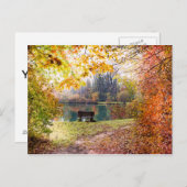 Carte Postale Automne près de Park Pond - Feuilles automnales (Devant / Derrière)