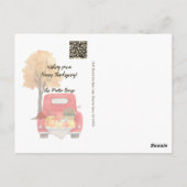 Carte Postale Automne Récolte Camion Fête d'Action de Grâce Entr (Dos)