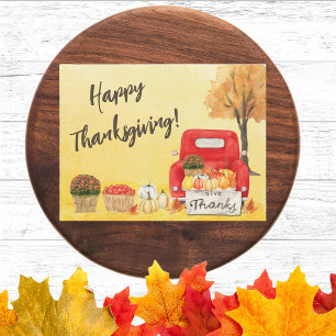 Carte Postale Automne Récolte Camion Fête d'Action de Grâce Entr