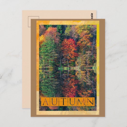 Carte postale Automne Réflexion (Devant / Derrière)