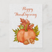 Carte Postale Automne Rustique Bon thanksgiving Citrouille (Devant)