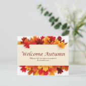 Carte postale Automne simple d'accueil jaune et or (Debout devant)