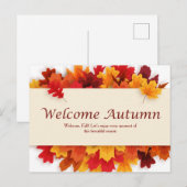 Carte postale Automne simple d'accueil jaune et or (Devant / Derrière)