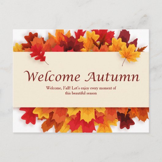Carte postale Automne simple d'accueil jaune et or (Devant)