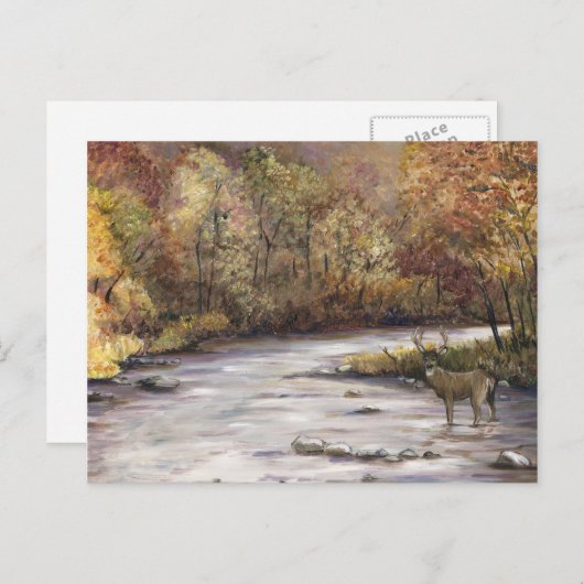 Carte postale Automne Stream Art (Devant / Derrière)