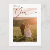 Carte Postale Automne Turquoise Burnt Orange Mariage Merci photo (Devant)