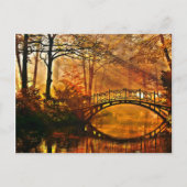 Carte Postale Automne - Vieux pont en automne parc brouillard (Devant)