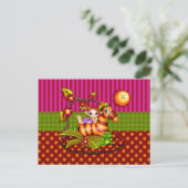 Carte Postale Automne Zebra Pixel Art (Debout devant)