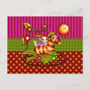 Carte Postale Automne Zebra Pixel Art