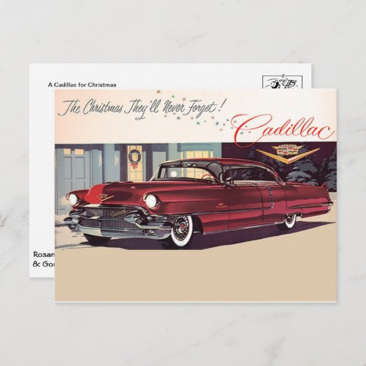 Carte postale automobile classique (Devant / Derrière)