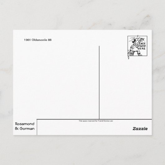 Carte postale automobile classique (Dos)