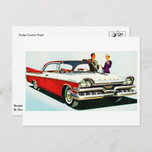 Carte postale automobile classique (Devant / Derrière)