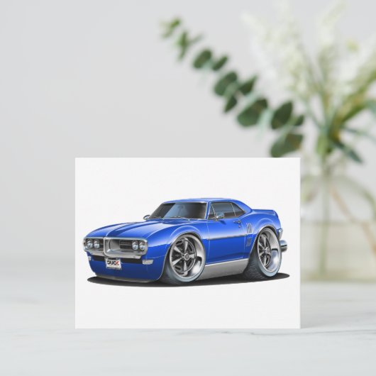 Carte Postale Automobile Firebird Blue 1968 (Debout devant)