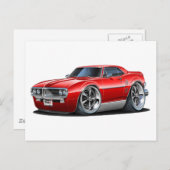 Carte Postale Automobile rouge Firebird 1967 (Devant / Derrière)
