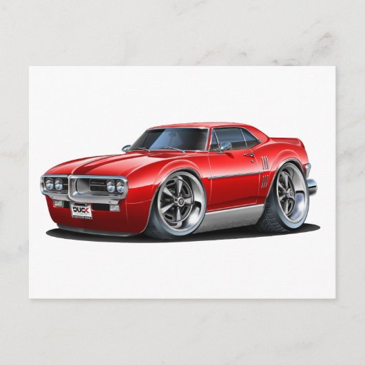 Carte Postale Automobile rouge Firebird 1967 (Devant)