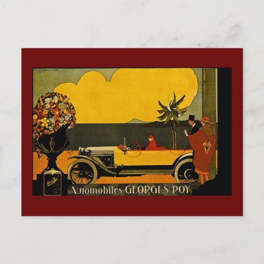 Carte Postale Automobiles Georges Roy - Annonce Vintage (Devant)