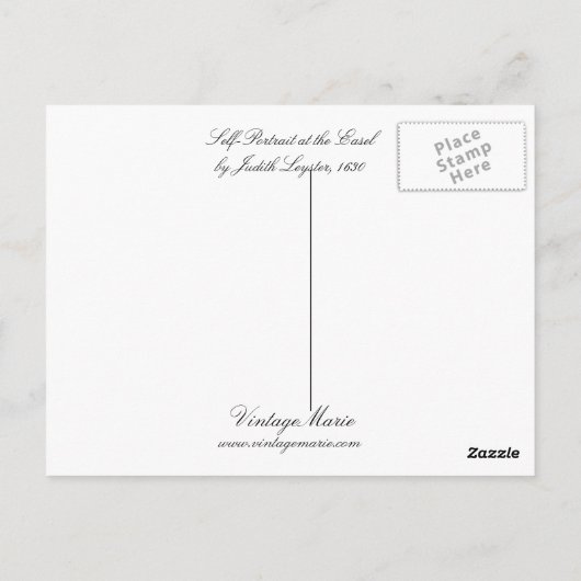 Carte Postale Autoportrait à l'Easel (Dos)