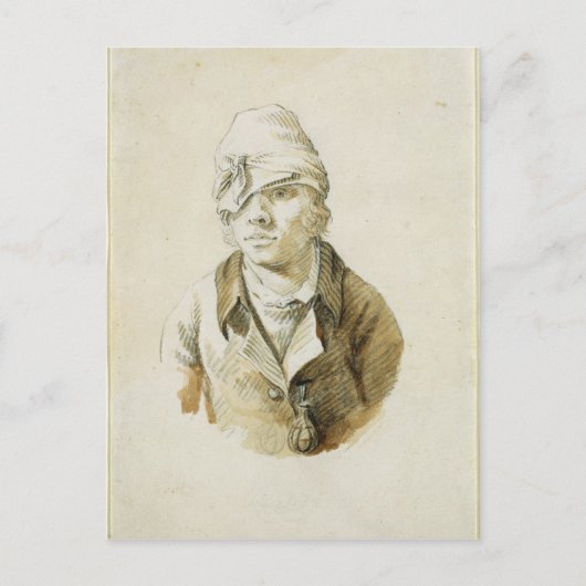 Carte Postale Autoportrait avec Casquette et Patch oculaire (Devant)
