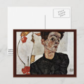 Carte Postale Autoportrait Avec Lanterne De Fruits Par Schiele E (Devant / Derrière)